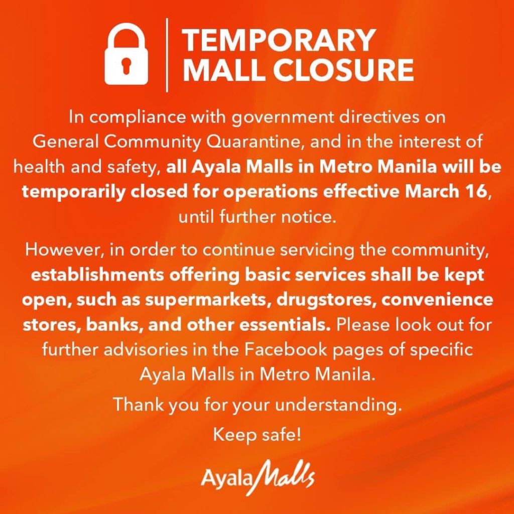 Ayala Mall Notice